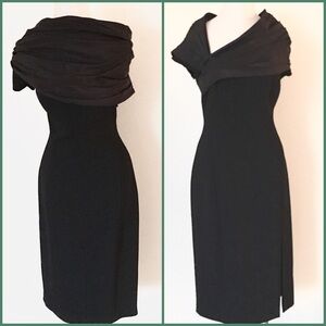 Michael Kors Shoulder Wrap Sheath Cocktail Dress